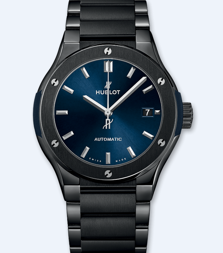 AAA Replica Hublot Classic Fusion Ceramic Blue Bracelet Watch 510.CM.7170.CM